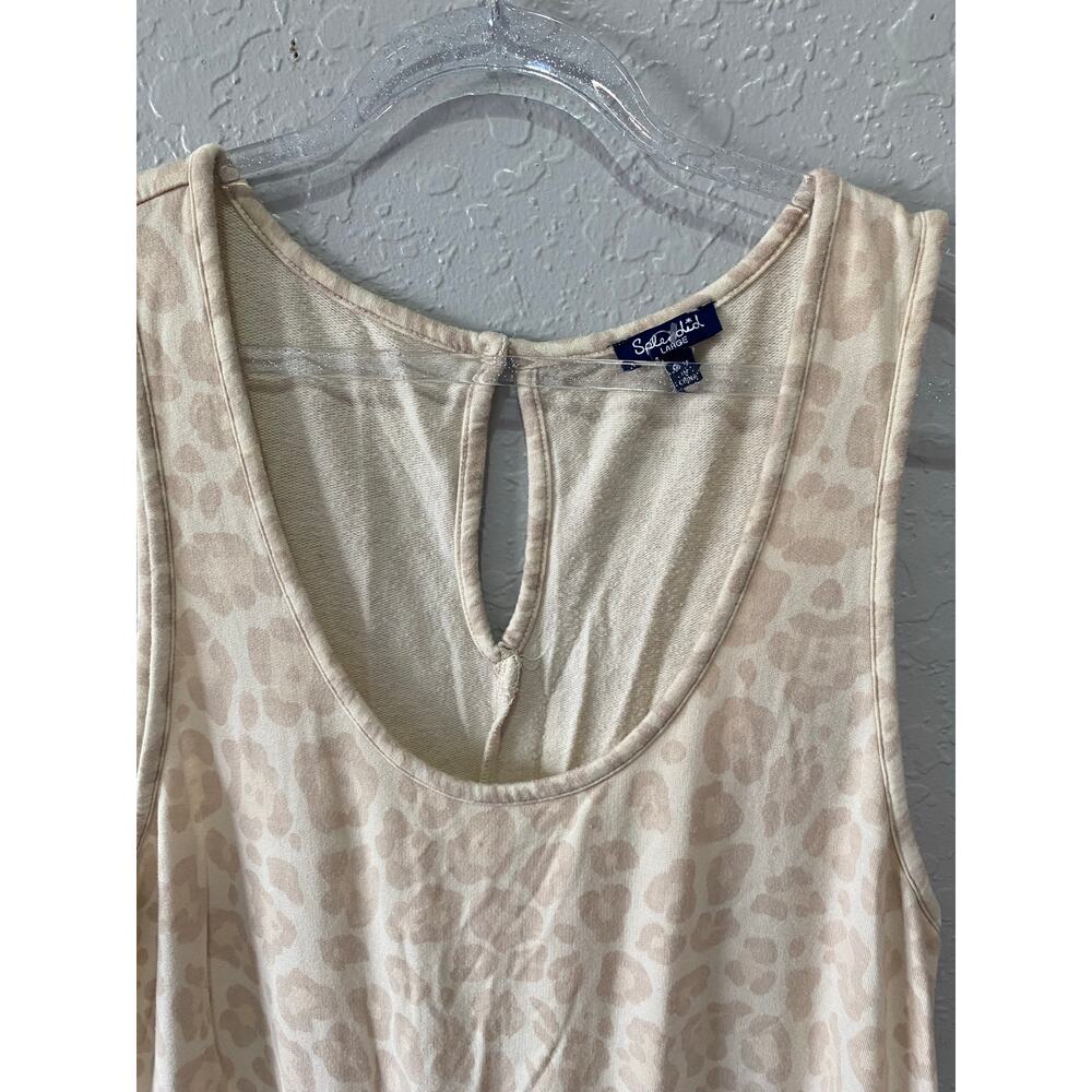 Splendid Leopard Print Soft Racerback Jumpsuit Size L Cozy Casual - Picture 3 of 7